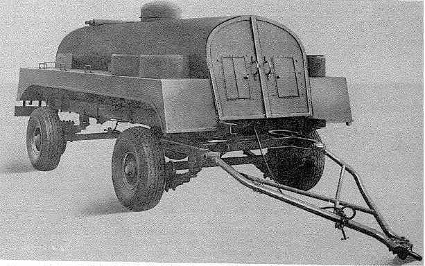 Brockhouse, Mk 1, 4-wheeled trailer with 450-gallon oil tank - from front