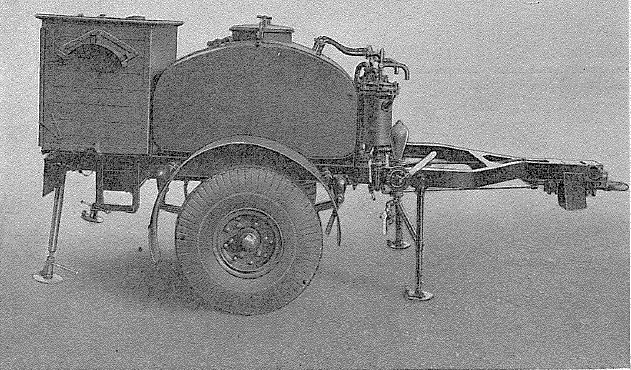 Tasker, 15 cwt, 2-wheeled trailer with 150 gallon water tank