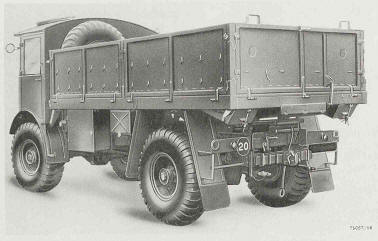 Truck, Cargo, with dropsides, 5-ton, 4x4, AEC from rear