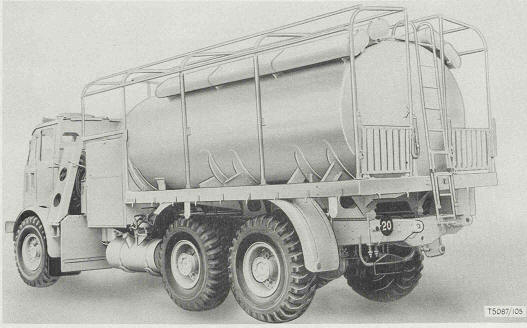 Truck, Tanker, Fuel, 2,500-gallon, 10-ton, 6x4,Leyland 19H/1E from rear