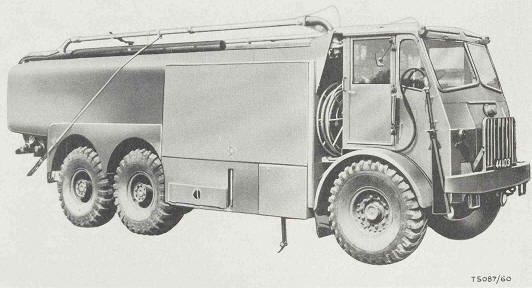 Truck, Fuel Servicing, Aircraft, 10-ton, 6x4, 2,500-gallon, Leyland 19H/1E (Avtur/Avtag, Pressure/Open Line Mk 3) from front