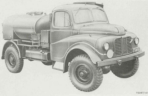 Truck, Tanker, Water, 200-gal, 1-ton, 4x4, Austin K9 from front